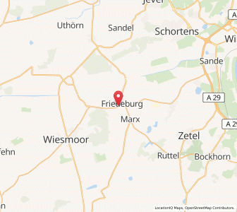 Map of Friedeburg, Lower Saxony