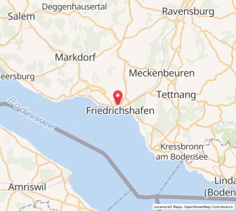 Map of Friedrichshafen, Baden-Wurttemberg