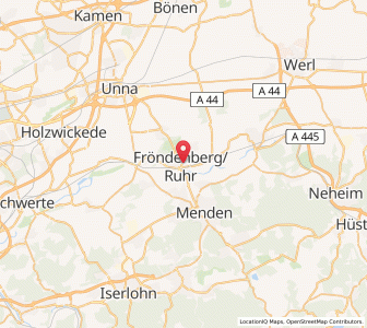 Map of Fröndenberg/Ruhr, North Rhine-Westphalia