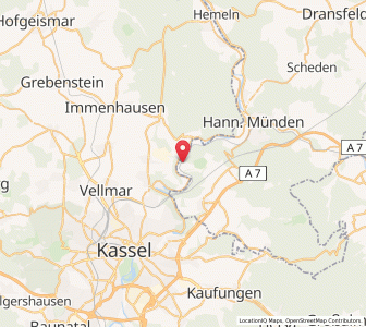 Map of Fuldatal, Hesse