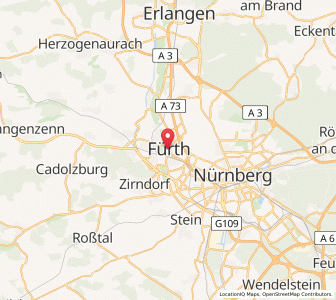 Map of Fürth, Bavaria