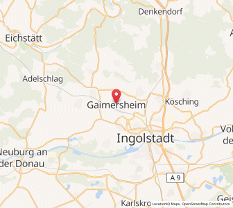 Map of Gaimersheim, Bavaria