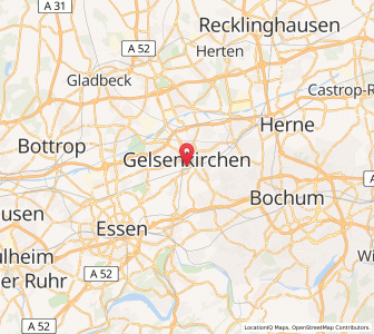 Map of Gelsenkirchen, North Rhine-Westphalia