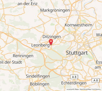 Map of Gerlingen, Baden-Wurttemberg
