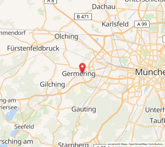 Map of Germering, Bavaria