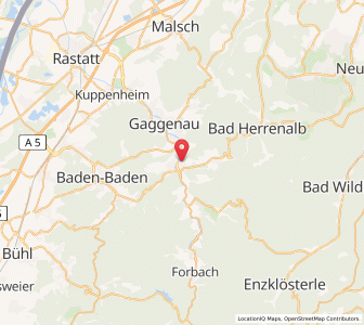 Map of Gernsbach, Baden-Wurttemberg