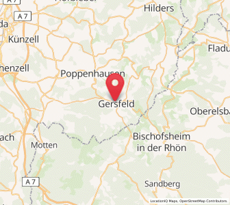 Map of Gersfeld, Hesse