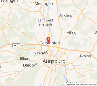 Map of Gersthofen, Bavaria