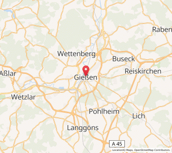 Map of Gießen, Hesse