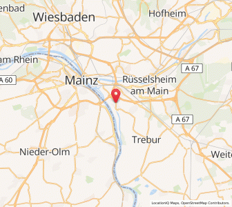 Map of Ginsheim-Gustavsburg, Hesse