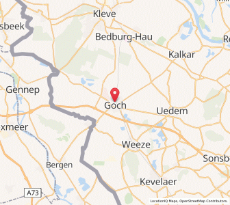 Map of Goch, North Rhine-Westphalia