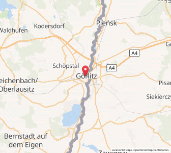 Map of Görlitz, Saxony