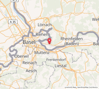 Map of Grenzach-Wyhlen, Baden-Wurttemberg