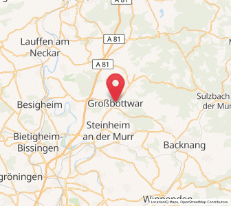 Map of Großbottwar, Baden-Wurttemberg