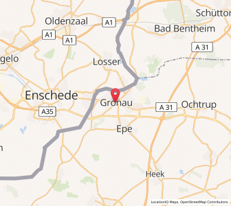 Map of Gronau, North Rhine-Westphalia