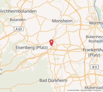 Map of Grünstadt, Rheinland-Pfalz