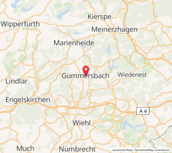 Map of Gummersbach, North Rhine-Westphalia