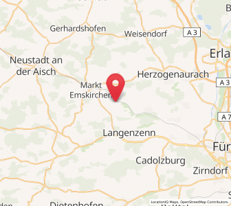 Map of Hagenbüchach, Bavaria