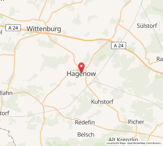 Map of Hagenow, Mecklenburg-Vorpommern