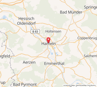 Map of Hameln, Lower Saxony