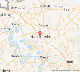 Map of Hamminkeln, North Rhine-Westphalia
