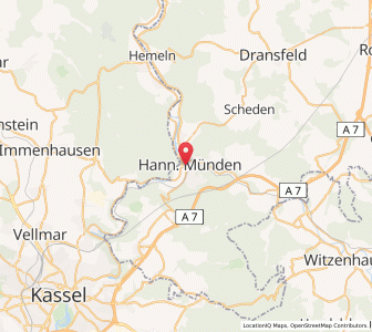 Map of Hann. Münden, Lower Saxony