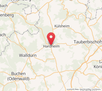 Map of Hardheim, Baden-Wurttemberg