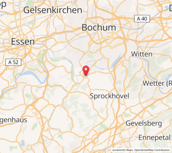 Map of Hattingen, North Rhine-Westphalia