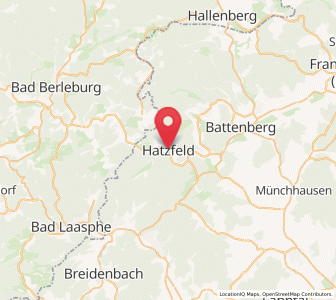 Map of Hatzfeld, Hesse