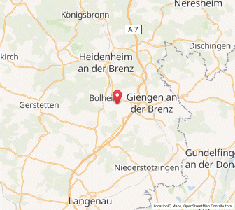 Map of Herbrechtingen, Baden-Wurttemberg