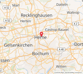 Map of Herne, North Rhine-Westphalia