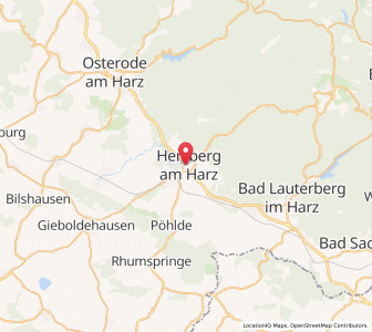 Map of Herzberg am Harz, Lower Saxony