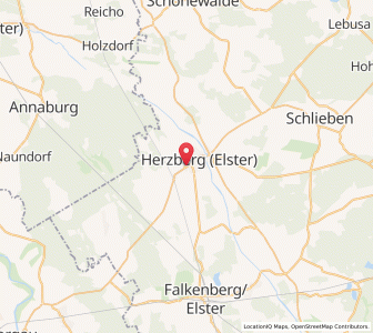 Map of Herzberg (Elster), Brandenburg