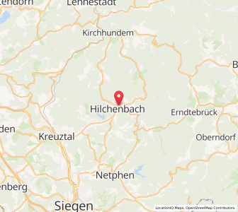 Map of Hilchenbach, North Rhine-Westphalia