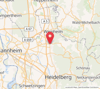 Map of Hirschberg an der Bergstraße, Baden-Wurttemberg