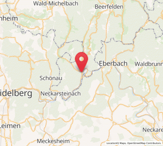 Map of Hirschhorn, Hesse