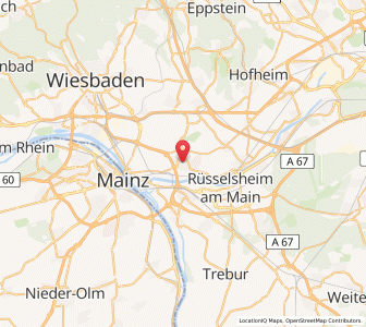 Map of Hochheim am Main, Hesse