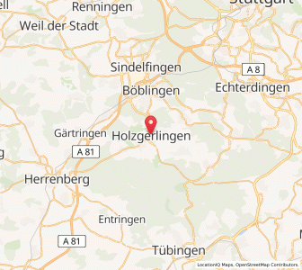 Map of Holzgerlingen, Baden-Wurttemberg
