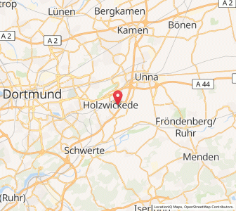 Map of Holzwickede, North Rhine-Westphalia