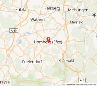 Map of Homberg (Efze), Hesse