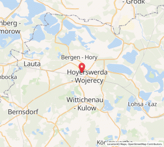 Map of Hoyerswerda, Saxony