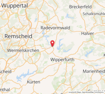 Map of Hückeswagen, North Rhine-Westphalia