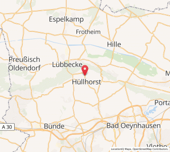 Map of Hüllhorst, North Rhine-Westphalia