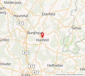 Map of Hünfeld, Hesse