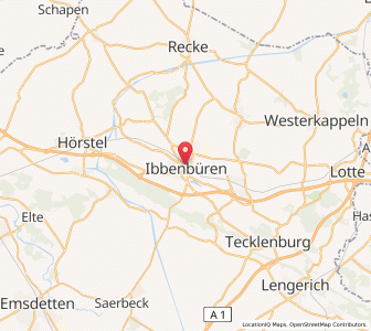 Map of Ibbenbüren, North Rhine-Westphalia