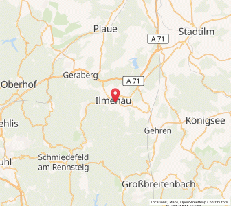 Map of Ilmenau, Thuringia