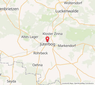 Map of Jüterbog, Brandenburg
