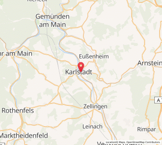 Map of Karlstadt, Bavaria