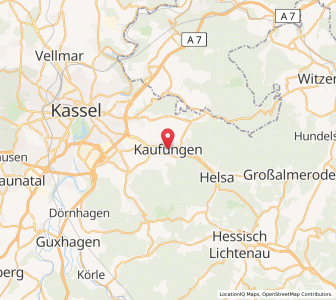 Map of Kaufungen, Hesse