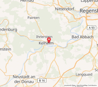 Map of Kelheim, Bavaria